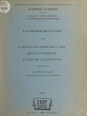 cover image of La Révolution française à Creil, des États généraux à la fin de la Convention